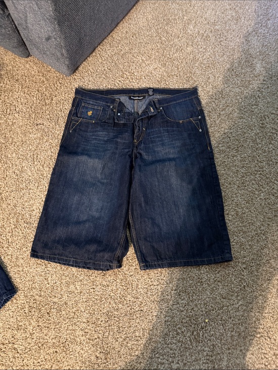Rocawear Other - Rocawear Dark Blue Denim Shorts with Contrast Stitching